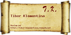 Tibor Klementina névjegykártya